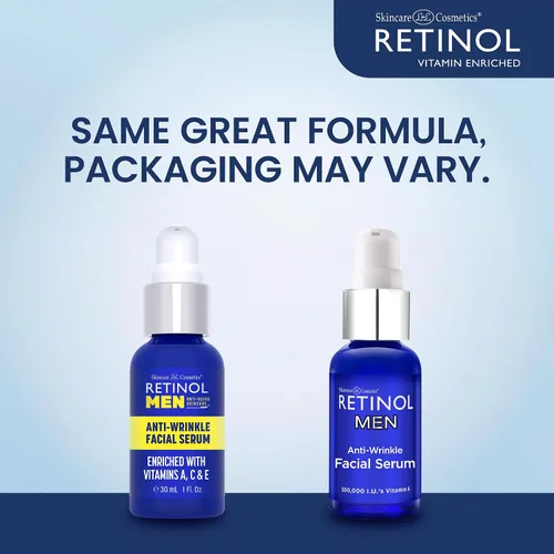 Vista 2 de Retinol Suero facial antiarrugas para hombre, la fórmula original Retinol antienvejecimiento para piel de aspecto más joven, enriquecido