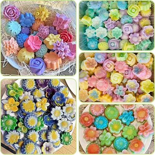 Vista 8 de 36 PCS Moldes para Hornear en Forma de Flor de Silicona Grado Alimenticio Antiadherente Mini Bandejas para Cupcakes, Pudines, Chocolates