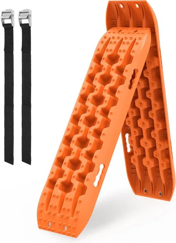 Vista 9 de ZESUPER Pistas de tracción de recuperación para arena, nieve, lodo, tablas de tracción de recuperación con alta dureza, alfombrillas de tracción