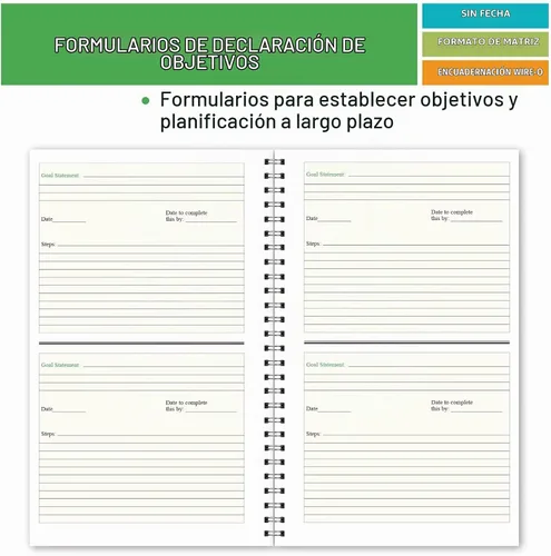 Vista 6 de HS-90 - Planificador de lujo para el año completo, para estudiantes de preparatoria, 40 semanas