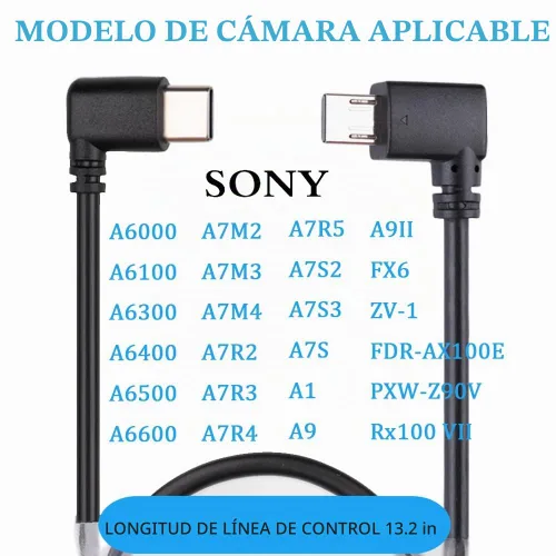 Vista 4 de Cable de control multi a USB tipo C para DJI Ronin RS4 RS3 pro Mini RS2