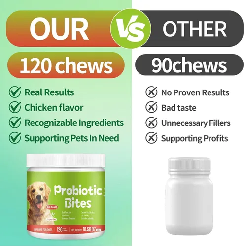 Vista 7 de Probióticos para perros – Masticables probióticos para perros para la salud digestiva, apoyo intestinal y refuerzo inmunológico – Probióticos