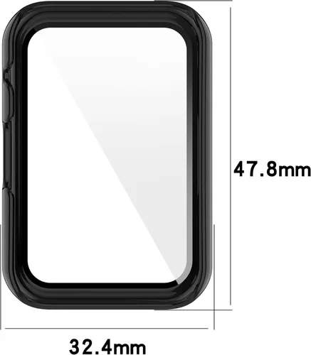 Vista 5 de Funda protectora de pantalla de vidrio templado compatible con Huawei Watch Fit/Fit New/Fit Special Edition Smart Watch Protector de pantalla