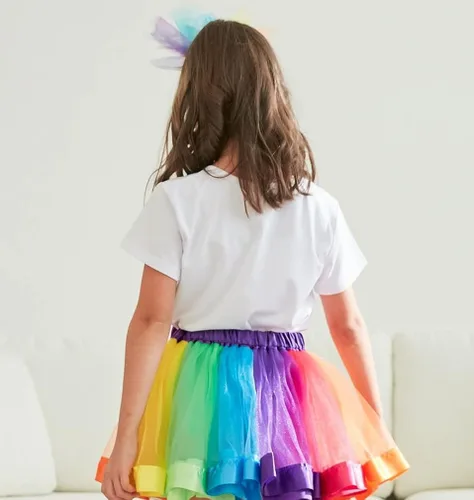 Vista 5 de Doctor Unicorn Conjunto de cumpleaños para niñas, vestido con falda de tutú, camiseta de unicornio, diadema y banda de satén