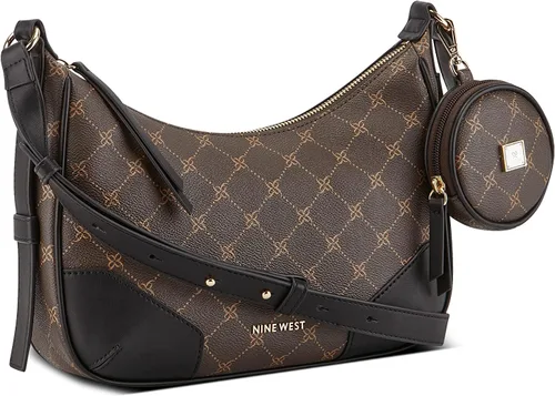 Vista 2 de NINE WEST Brooklyn Crossbody TOP Zip, marrónnegro, Marrón y negro.