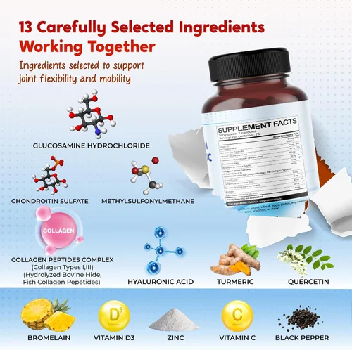 Vista 5 de Glucosamina Condroitina MSM Colágeno Cúrcuma - Apoyo a la salud de las articulaciones