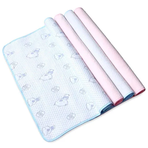 Vista 9 de 3 piezas Paquete Monvecle Almohadillas Cambiadoras de Pañal de Algodón para Bebé Impermeables Lavables Revestimientos de Pañales