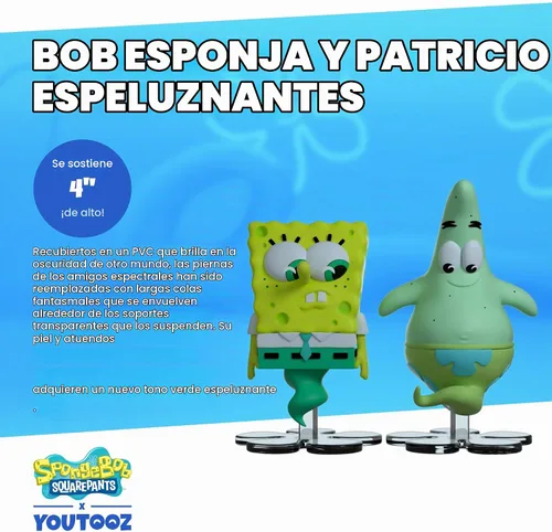 Vista 4 de Youtooz Spooky Spongebob and Patrick - Figura de vinilo de 4 pulgadas, figura coleccionable de Bob Esponja espeluznante y Patrick, 2