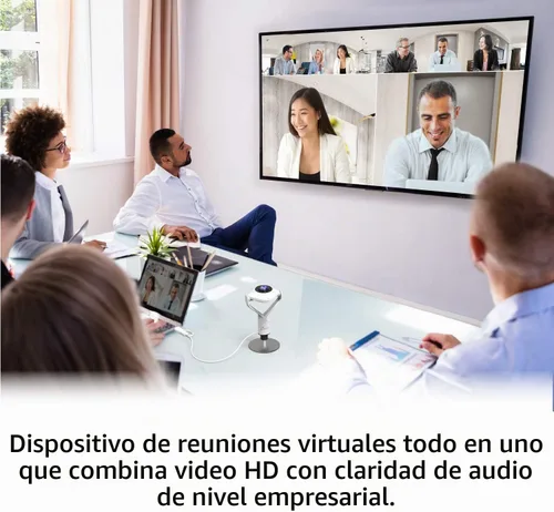 Vista 3 de j5create Cámara web de reunión de 360 grados - Cámara de videoconferencia HD de 1080P con micrófono de alta fidelidad, USB-C