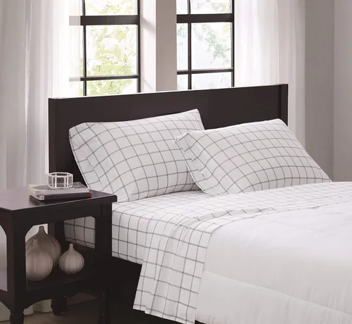 Vista 9 de TRULY SOFT Ticking Stripe - Juego de sábanas Queen de poliéster de 4 piezas, color blanco y azul marino, con temática de rayas, para hombres y Azul