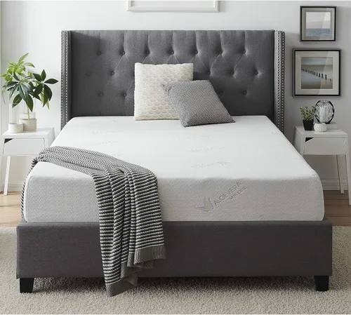 Vista 4 de AC Pacific ALOE - Colchón de espuma viscoelástica de lujo, suave, para dormitorio, con extracto de aloe vera, con infusión de tela, tamaño Queen