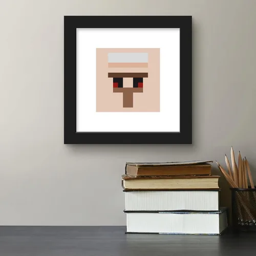 Vista 5 de Trends International Gallery Pops Minecraft: Pixeles icónicos - Mobs - Arte de pared de golem de hierro, versión enmarcada en negro, 12 x 12