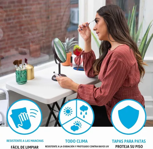 Vista 5 de Lifetime 28240 - Mesa plegable ajustable para laptop con bandeja para TV, 30 pulgadas, color almendra
