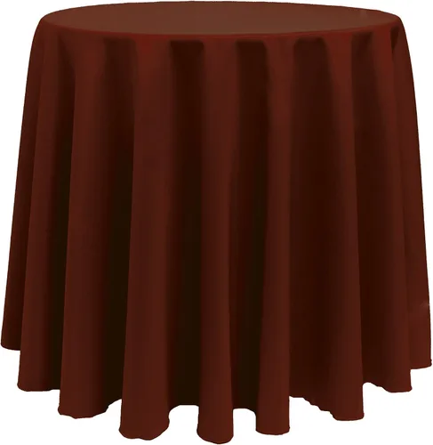 Vista 14 de ULTIMATE TEXTILE Mantel redondo de lino de poliéster de 120 pulgadas, color rosa neón