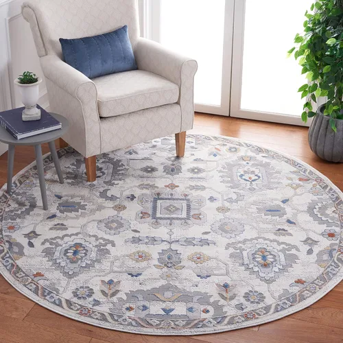 Vista 10 de SAFAVIEH Eternal Collection ETL226A - Alfombra de pasillo, 2 pies 2 pulgadas x 8 pies, color marfil y gris, diseño floral, no desprende pelusa