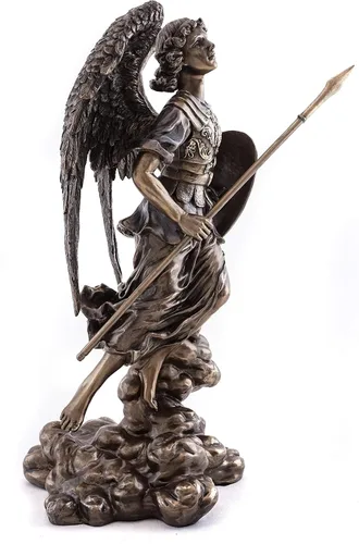 Vista 4 de Top Collection Estatua de Arcángel San Rafael, escultura del Dios de la curación en bronce fundido en frío de alta calidad, figura coleccionable