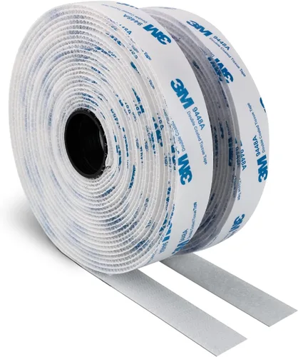 Vista 9 de Cinta Autoadhesiva de Gancho y Bucle 3M de 1" x 20 pies (240 pulgadas) 9448A Sujetador de Tela de Nailon Entrelazado con Respaldo Adhesivo Cinta