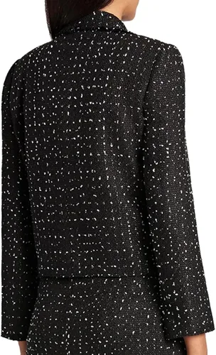 Vista 2 de Tahari ASL Chaqueta de flecos con cuello de muesca doble botonadura para mujer