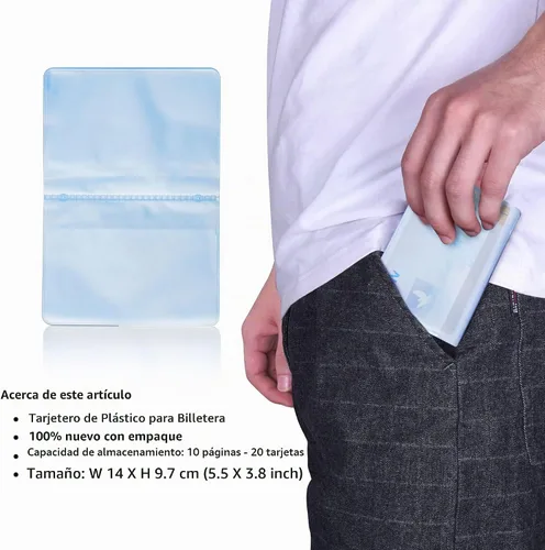 Vista 7 de Cartera de plástico para tarjetas de crédito transparente (6 páginas 12 ranuras, 2 unidades)