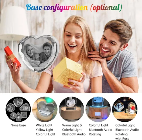 Vista 7 de Foto de cristal 3D, marco de fotos de cristal personalizado, grabado personalizado con tu propia foto, regalo personalizado de Navidad, papá