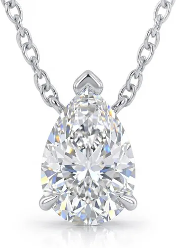 Vista 16 de La Joya 1/2-2 CT Lab Grown Diamond Necklace 14K White Gold Multi Shape Oro blanco