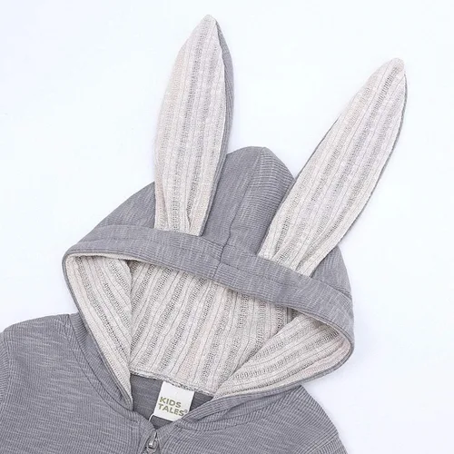 Vista 59 de Simplee Kids Enterizo con diseño de conejo de Pascua con capucha, para bebé, overol con cremallera y orejas largas
