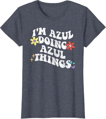 Vista 55 de Retro Groovy Im AZUL Doing AZUL Things - Camiseta divertida para el día de la madre, Negro