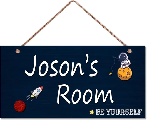 Vista 11 de Letrero de astronauta personalizado con nombre, decoración artística para pared, exquisitos letreros decorativos para habitación de niños, cuarto