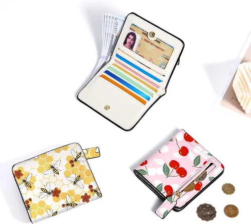 Vista 2 de Toughergun Billetera para Mujeres con Bloqueo RFID, Pequeña, Compacta, Bifold de Cuero de Lujo, Billetera de Bolsillo para Damas, Mini Monedero