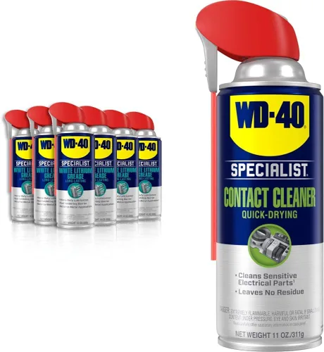 Vista 8 de WD-40 Specialist Spray de Grasa de Litio Blanco con Smart Straw que Rocía de 2 Formas, 10 OZ [Paquete de 6] & Specialist Lubricante Seco con Smart