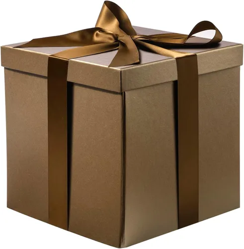 Vista 16 de RUSPEPA Caja de regalo mediana negra con tapas, cinta y papel de seda, caja de regalo plegable perfecta para cumpleaños, graduación, día del padre