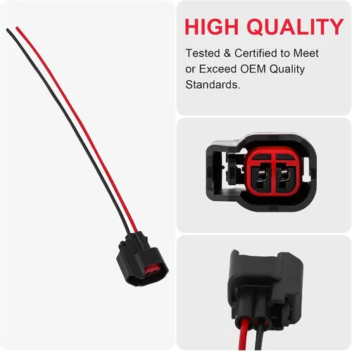 Vista 2 de Inyector de combustible Conector Pigtail Cable de enchufe EV6 EV14 apto para Ford F-150 F-250 Crown Victoria Mustang Arnés de coleta (8 piezas)
