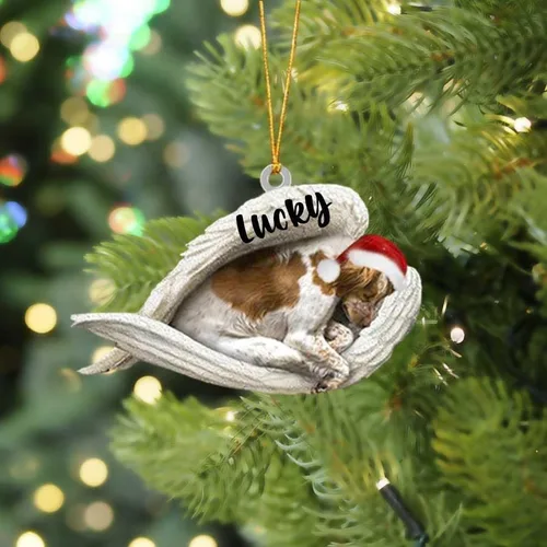 Vista 14 de America Bulldog Sleeping Angel Christmas - Adorno acrílico plano para perro, regalo conmemorativo para perro, adorno personalizado con nombre
