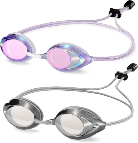 Vista 9 de Racing Swim Goggles for Adult Men Women with Bungee Strap No Leaking