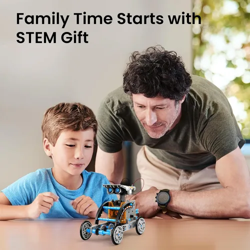Vista 2 de Sillbird Kit de construcción de robot solar 12 en 1, regalo STEM para niños 12in1-azul gris