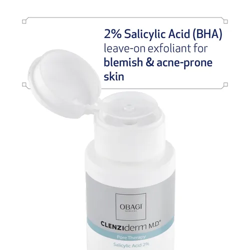 Vista 2 de Obagi CLENZIderm M.D. Tónico exfoliante BHA para terapia de poros, desobstruye los poros con tratamiento del acné con ácido salicílico al 2%, 5 onzas