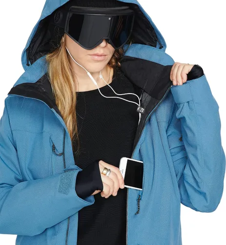 Vista 5 de Volcom Shelter 3D - Chaqueta con capucha para mujer, con aislamiento elástico, para snowboard, esquí, invierno