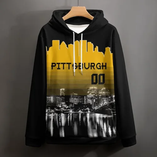 Vista 61 de Custom Football Hoodies City Night Skyline Personalized Sweatshirt Name Number Fan Gift Pullover for Men Women Youth