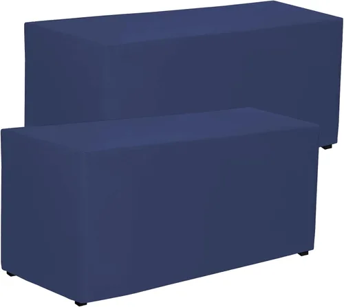 Vista 19 de PLOYMONO - Juego de 2 manteles ajustables, mantel de longitud hasta el suelo para mesa rectangular de 4 pies (122x61 cm) de poliéster, ideal