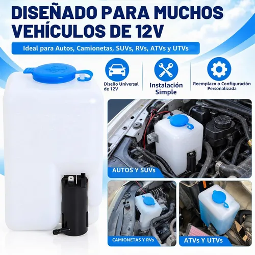 Vista 5 de Wadoy Kit de depósito de bomba de limpiaparabrisas universal 99300 depósito
