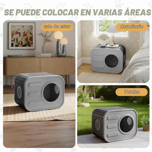 Vista 6 de Casa para gatos al aire libre, color negro