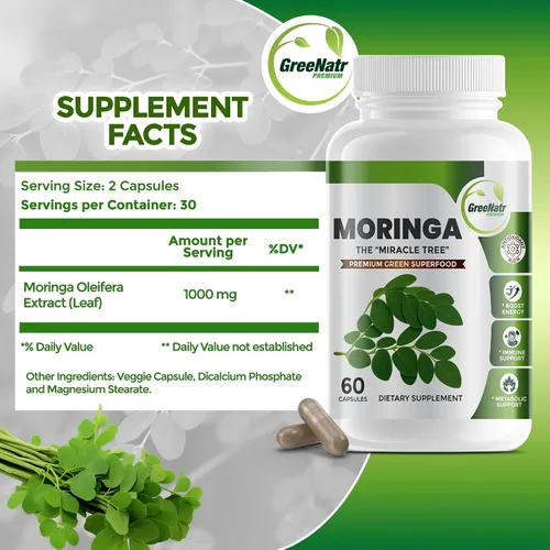 Vista 4 de Extracto de hojas oleifera Pure Moringa en cápsulas, 1