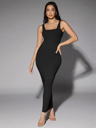 Vista 5 de Verdusa Vestido largo sin mangas con cuello cuadrado sin espalda para mujer