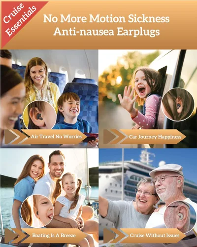 Vista 4 de Tapones para los oídos No More Motion Sickness de Captain Arthur para adultos y niños – Alivio antináuseas del mareo – Enfermedad del mar