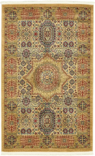 Vista 18 de Unique Loom Palace Collection - Alfombra bohemia tradicional, medallón, vintage (2 pies x 3 pies, rectangular, azul claro/bronceado)