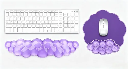 Vista 11 de Alfombrilla para mouse con reposamuñecas, juego de almohadillas de mouse de gel suave con soporte de muñeca de mano, bonitos accesorios