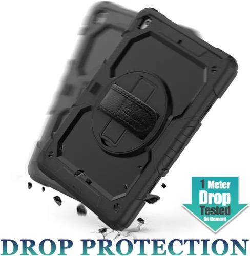 Vista 6 de SEYMAC stock Funda para iPad de 9ª/8ª/7ª generación de 10.2", a prueba de golpes con protector de pantalla, soporte para lápiz