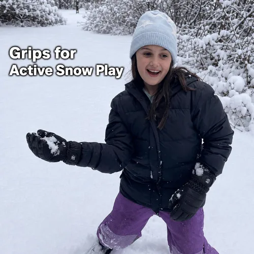 Vista 5 de N'Ice Caps - Guantes térmicos de invierno para niños, impermeables y cálidos Negro