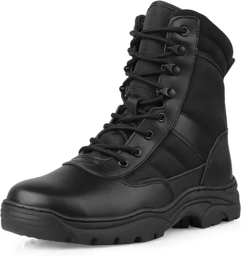 Vista 9 de Botas militares tácticas para hombre de 8 pulgadas con cremallera Arena