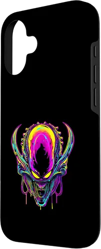 Vista 2 de iPhone 16 Retro Funny streetwear Synthwave 80s 90s spacezilla alien Case